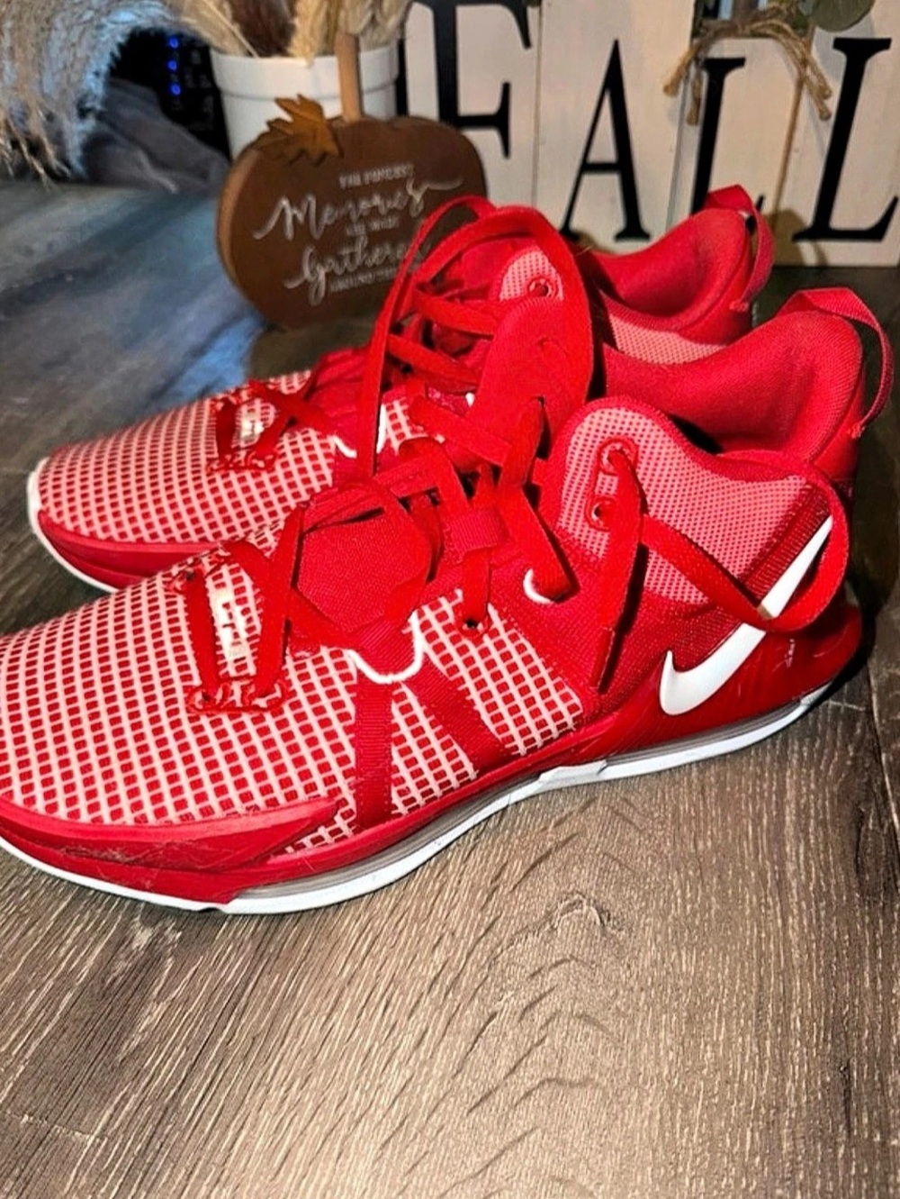 Nike LeBron Witness 8 Red & White Athletic Shoes